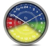 Horloge double cadran 24h ø 30 cm - éducative noir blanc