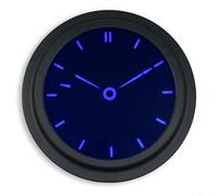 FISHTEC Horloge Murale Digitale LED Écran Bleu 35,5 cm | Système silencieux sans tic-tac, affichage heures minutes, carillon westminster big ben désactivable, cadre en aluminium