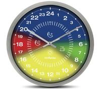 Horloge double cadran 24h ø 30 cm - éducative noir blanc
