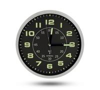Fishtec Horloge murale moderne fond noir lisible – Grands chiffres, radiopilotée Ø30 cm