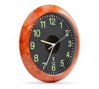 Horloge solaire bois radio-pilotée chiffres phosphorescents ø30 cm