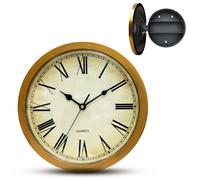 FISHTEC Horloge Secret Box Copper - Rétro - Ø 25 x 6,7 cm - Compartiment secret - Radio-pilotée DCF - ABS