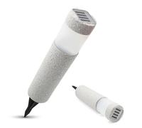 FISHTEC Lot de 2 Balises Solaires de Jardin Effet Pierre - Éclairage LED Blanc - Allumage Automatique - Étanche IP44 - Hauteur 37,7 cm - Autonomie 8h