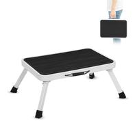 FISHTEC Marchepied pliant acier - Supporte 150 kg, large marche (37,8x26 cm), pieds caoutchouc, poignée. Pliable et sécurisé.