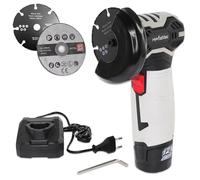 FISHTEC - Mini meuleuse d'angle sans fil 12 V - Disques 76 mm bois métal 19500 tr/min - Batterie rechargeable 1500 mAh compacte 0,9 kg - Découpe précise travaux de bricolage