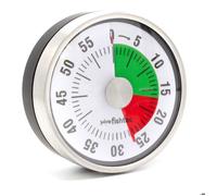 FISHTEC Minuteur magnétique Visuel cuisine - Zones couleur 60 min acier inox - Gestion précise des cuissons
