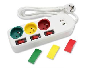 FISHTEC Prise multiple 3 p