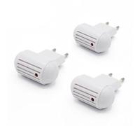 FISHTEC Prises Anti Moustiques - Lot de 3 à Ultrasons Témoin Lumineux Non Toxique pour l'Homme et les Animaux Compagnie Branchement sur Secteur Tout Type Pièces Piqûre Moustique