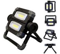 Projecteur Multi Positions - Sans Fil - Orientable 360° - 2 COB x 10 W - 1000 LM - Lumières indépendantes - Plastique résistant - Compact - Léger