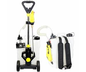 FISHTEC Pulvérisateur Électrique sur Chariot 15 litres - Batterie Rechargeable 2200 mAh et Buse 40 cm - Appareil Autonome pour Entretien du Jardin Désherbage et Traitement des Plantes
