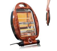 FISHTEC Radiateur quartz infrarouge 400-800W, chauffage d'appoint, 2 niveaux, anti-surchauffe, loupe d'orme