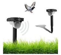 FISHTEC - Répulsif Solaire Sonore et Flash LED 270° - Chasse-Oiseaux et Nuisibles - Sons Effaroucheurs 115 DB (Aboiements, Cris, Tirs) - Détection 8 m - Étanche IPX4 - Panneau Solaire et Piles
