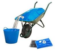 Borsa per acqua - Sacco per acqua - Capacità 80 L - Pieghevole con superficie antiscivolo - Serbatoio d'acqua per il giardino, il campeggio, abbeveratoio per animali, giardinaggio - 100x70 cm - Blu