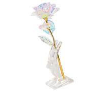 Fishtec - Rose Éternelle en Or et Cristaux Brillante avec Support Transparent Idée Cadeau : St Valentin/Fêtes des Mères Boîte Inclu
