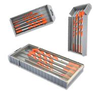 FISHTEC Set de 8 forets multi-matériaux - Ø 3 à 12 mm - Haute résistance - Forme triangulaire - Coffret