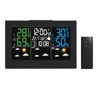 FISHTEC - Station météo avec écran LCD 16,7x9,4 cm en couleurs, capteur extérieur sans fil, température -30°C à +60°C,...