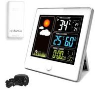 Station météo radio pilotée lcd 3 couleurs capteur extérieur sans fil