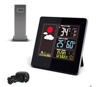 Station météo radio pilotée écran lcd couleur capteur extérieur sans fil