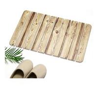 FISHTEC Tapis de Bain Diatomite - Absorbant, Revêtement Antidérapant et Antibactérien - Pliable - Facile à Ranger - 60 x 39 cm - Effet Bois Marron G