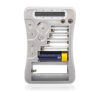 FISHTEC Testeur de Piles Universel, Écran LCD 16 Barres, AAA, AA, C, D, 9V, Piles Bouton 1,5-3V, Compact, Contrôle Rapide