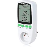 FISHTEC Wattmètre Compteur de Consommation 16A 3680W - Écran LCD rétroéclairé, Mémoire, Protection