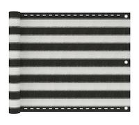 Fisinber Brise-vue pour balcon - 75 x 300 cm - Anthracite et blanc - En polyéthylène haute densité - Respirant - Pour balustrade de balcon et clôture de jardin - Avec œillets en aluminium et corde en
