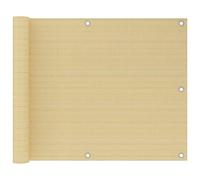 Fisinber Brise-vue pour balcon - Beige - 75 x 400 cm - En polyéthylène haute densité - Brise-vue pour balcon - Brise-vue - Avec œillets et corde
