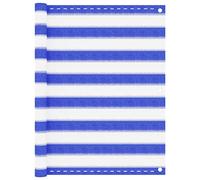 Fisinber Brise-vue pour balcon - Bleu et blanc - 90 x 500 cm - En polyéthylène haute densité - Pour balustrade de balcon, jardin et terrasse - Perméable au vent, protection contre le vent