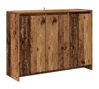 Fisinber Buffet aspect bois vieilli 102 x 33 x 75 cm | Armoire latérale spacieuse avec portes pour chambre à coucher, couloir et salon. Plateau stable pour la décoration.