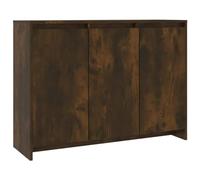 Fisinber Buffet en chêne fumé - 102 x 33 x 75 cm - Commode - En bois | Armoire d'appoint polyvalente à 3 portes pour le salon et le couloir, offre beaucoup d'espace de rangement et une surface de