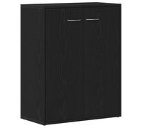 Fisinber Buffet en chêne noir, 60 x 30 x 75 cm, commode en bois | Armoire de rangement compacte avec porte pour salon et chambre à coucher, surface facile d'entretien avec protection