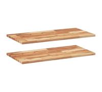 Fisinber Lot de 2 étagères flottantes en bois d'acacia massif 100 x 40 x 2 | Étagère murale élégante en véritable bois d'acacia pour une décoration murale créative dans la cuisine