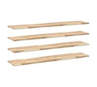 Fisinber Lot de 4 étagères flottantes en bois d'acacia massif non traité - 140 x 30 x 2 cm