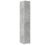 Fisinber Meuble haut en bois gris béton 30 x 42,5 x 185 cm | Armoire étroite multi-usages avec portes et compartiments pour salon, couloir et chambre à coucher. Construction stable