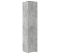 Fisinber Meuble haut en bois gris béton 40 x 42,5 x 185 cm | Armoire étroite multi-usages avec portes et compartiments pour salon, couloir et chambre à coucher. Construction stable