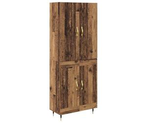 Fisinber Meuble haut mural aspect bois vieilli 69,5 x 34 x 180 cm 2 pièces | 2 pièces. Ensemble buffet et plateau aspect bois vieilli. Le montage mural permet d'économiser de l'espace au sol dans le
