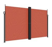Fisinber Store latéral extensible - 200 x 1000 cm - Terre cuite - Double store latéral en acier et polyester - Pour jardin, terrasse et balcon - Protection visuelle et coupe-vent