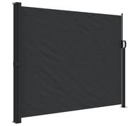 Fisinber Store latéral extensible noir 160 x 500 cm - Brise-vue et protection contre le vent pour balcon, terrasse et jardin - Paroi de séparation extensible en polyester avec cadre en acier