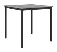Fisinber Table à manger carrée en métal - 80 x 80 x 75 cm - Noir | Table de bistro et de salle à manger compacte en bois avec structure en acier robuste pour salle à manger, cuisine ou salon.