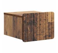 Fisinber Table de chevet murale, aspect bois vieilli, 33 x 34,5 x 24 cm | Armoire suspendue compacte en bois au design vintage. Le montage mural pratique crée de l'ordre dans la chambre à coucher.