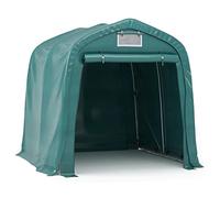 Fisinber Tente de garage 2,4 x 2,4 m vert foncé - Tente de stockage stable en PVC 500 g/m² avec cadre en acier galvanisé - Abri mobile pour moto, outils de jardin et machines