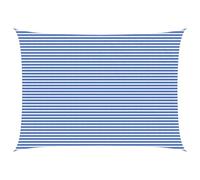 Fisinber Voile d'ombrage rectangulaire, 5 x 6 m, bleu/blanc, filet d'ombrage en polyéthylène haute densité perméable au vent, avec fixation en acier inoxydable - Protection UV - Pour jardin, terrasse