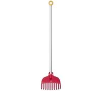 Fiskars Balai à feuilles pour enfant My First 80 cm 11 dents Manche en aluminium Rouge/Gris/Orange