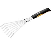 Fiskars Râteau à main Xact 44,3 x 12,5 cm – Inox/Plastique Noir/Orange – 1027044