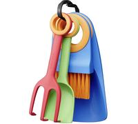 Fiskars 1062472 Transplantoir, Transplantoir étroit, Fourche, Brosse de nettoyage multicolore