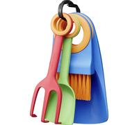 Fiskars 1062472 Transplantoir, Transplantoir étroit, Fourche, Brosse de nettoyage multicolore