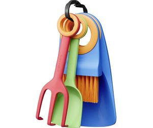 Fiskars 1062472 Transplantoir, Transplantoir étroit, Fourche, Brosse de nettoyage multicolore