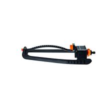 Fiskars Arroseur Oscillant M, Réglage facile de la portée, Economiseur d'Eau, Pied plastique robuste, Taille universelle, Portée 16 x 17 m, 298 g, Noir/Orange, 1023659