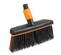 Fiskars Balai d'extérieur, Tête d'outil QuikFit, Largeur: 26 cm, Poils en polypropylène, Noir/Orange, QuikFit, 1001417