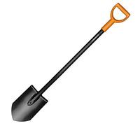 Fiskars Bêche à bord pointu pour sols durs et caillouteux | Longueur : 117 cm, Lames en Acier/Poignée en plastique, Noir/Orange, Solid, 1003455
